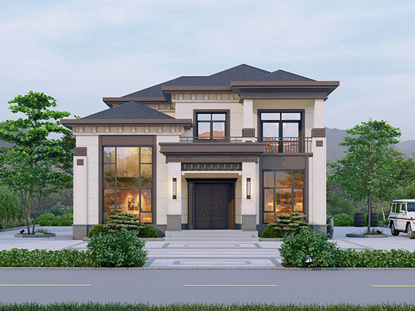 二层简约中式别墅